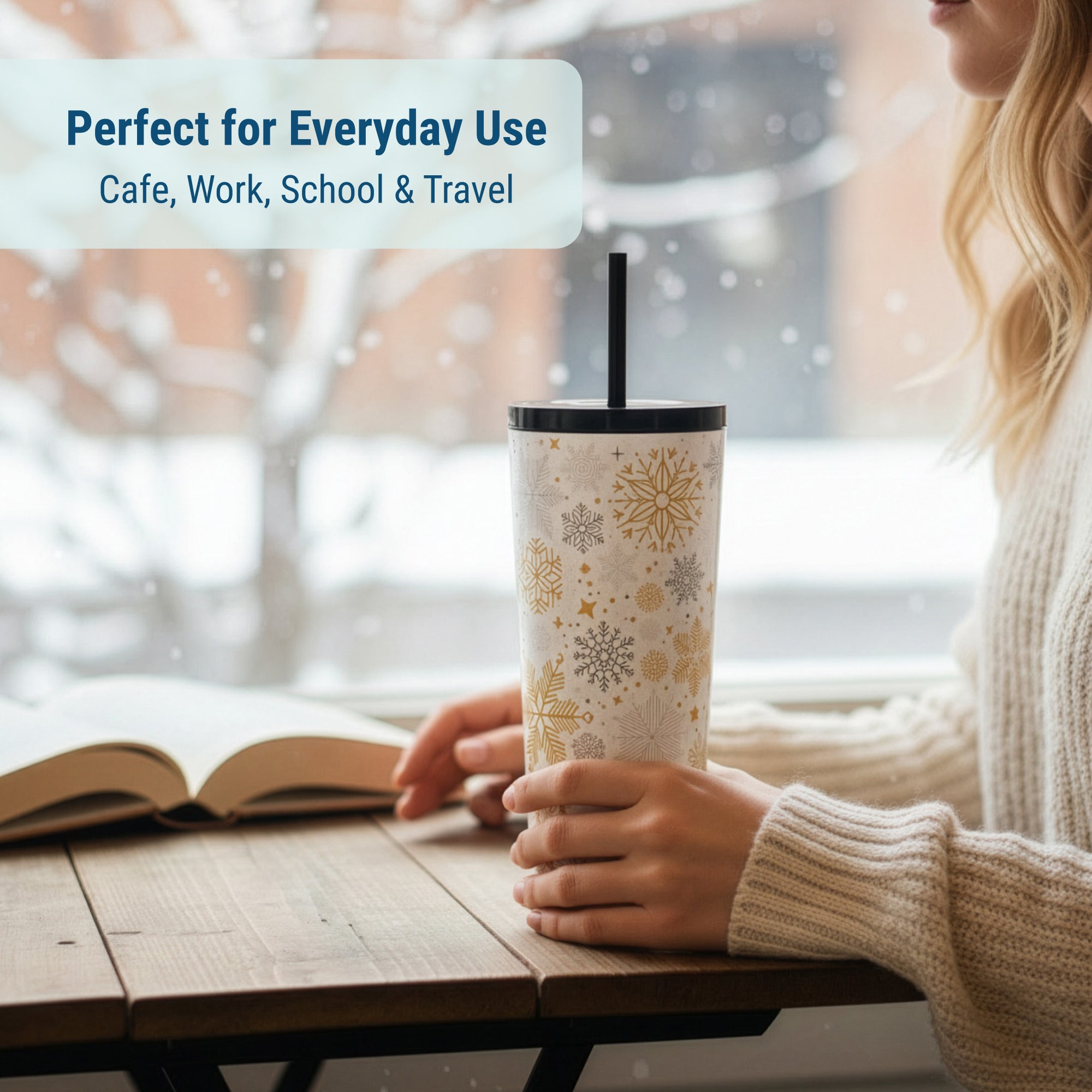 Snow Flakes Tumbler - 24 oz