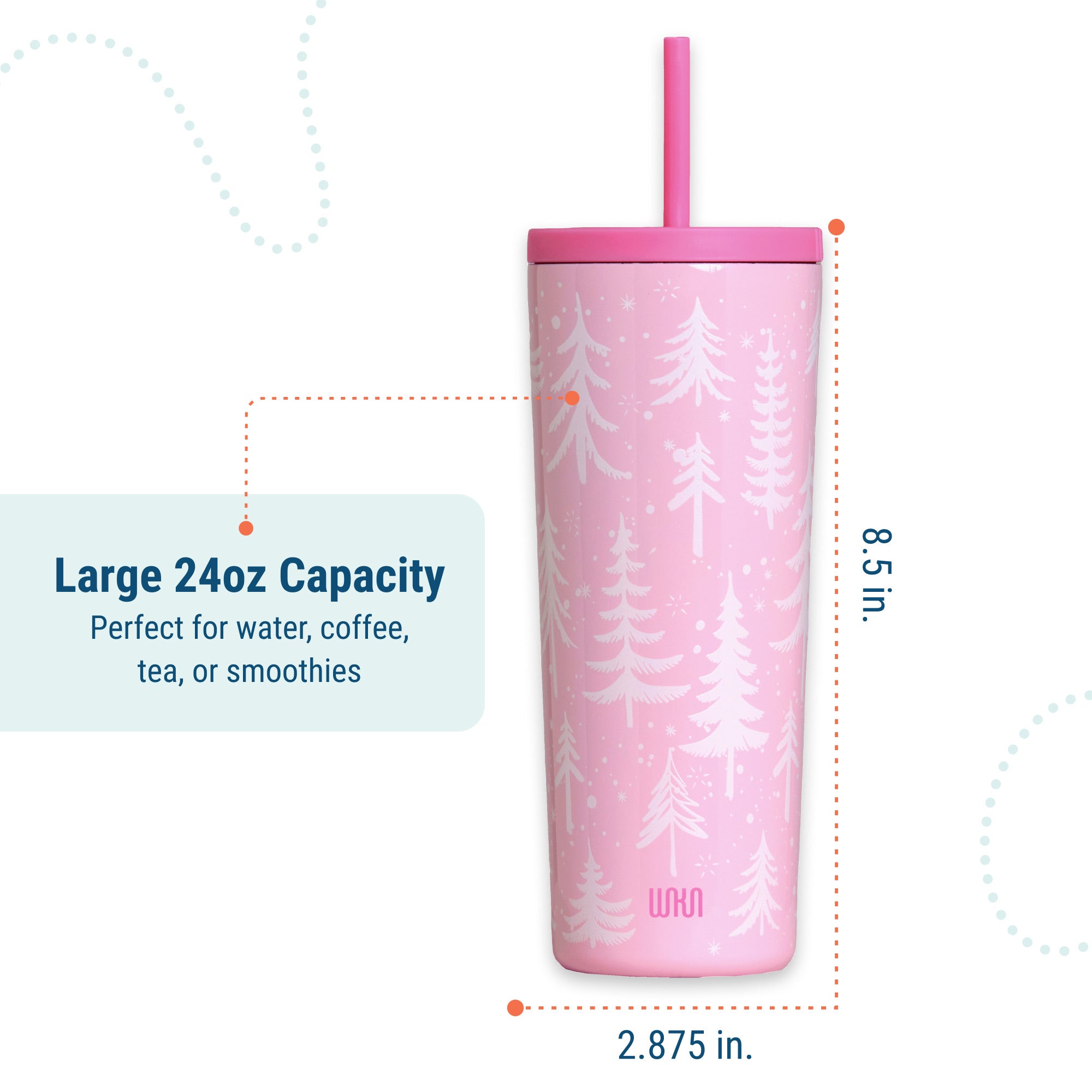 Pink Wonderland Tumbler - 24 oz