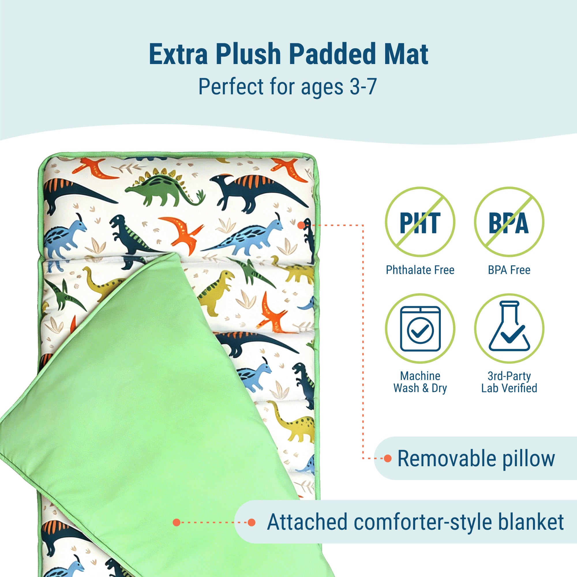 Dinosaur Adventures Microfiber Kids Nap Mat
