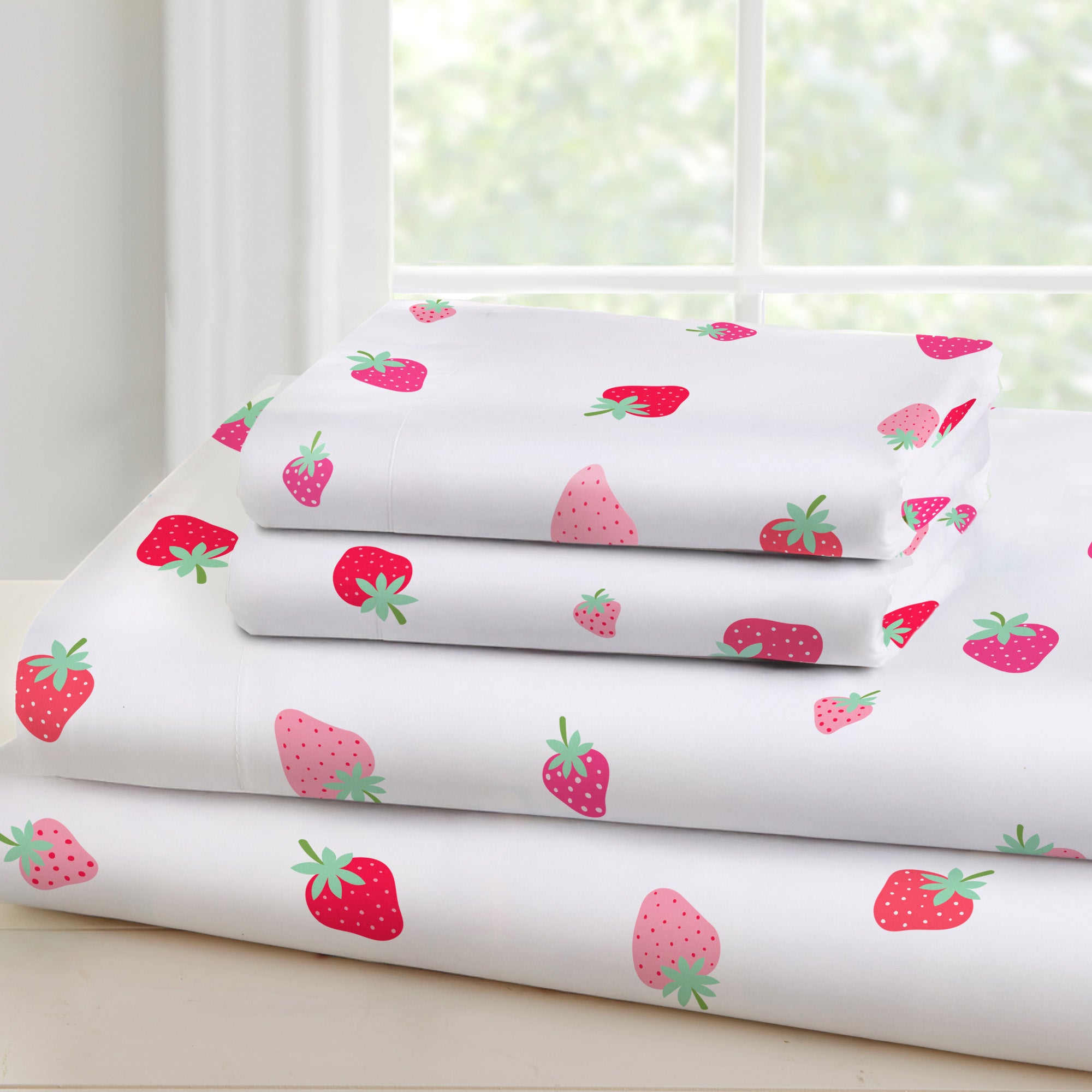 Strawberry Patch 100% Cotton Percale Sheet Set