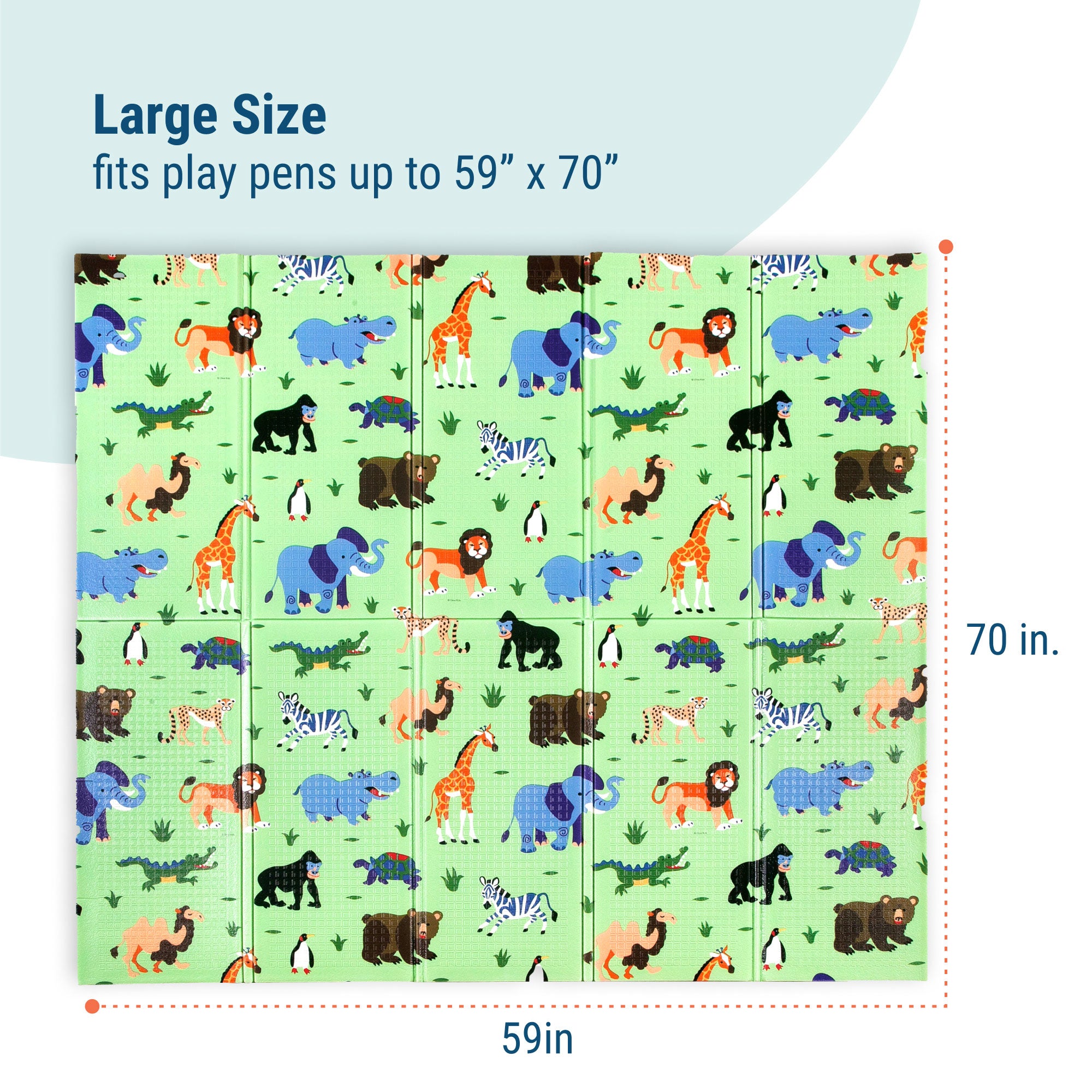 Wild Animals 70" x 59" Play Mat