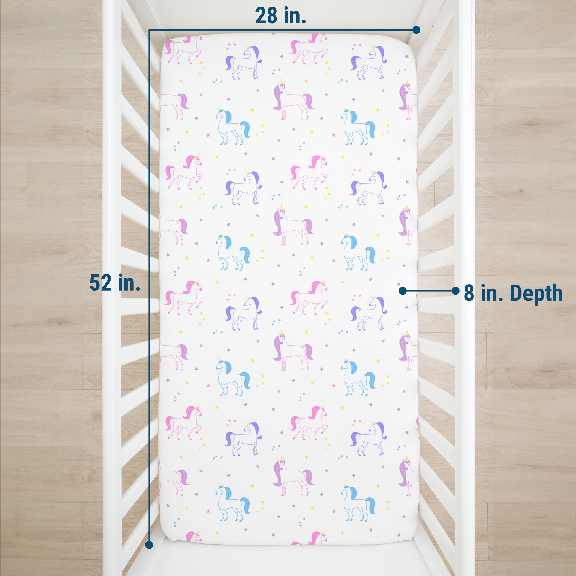 Unicorn 100% Cotton Percale Fitted Crib Sheet