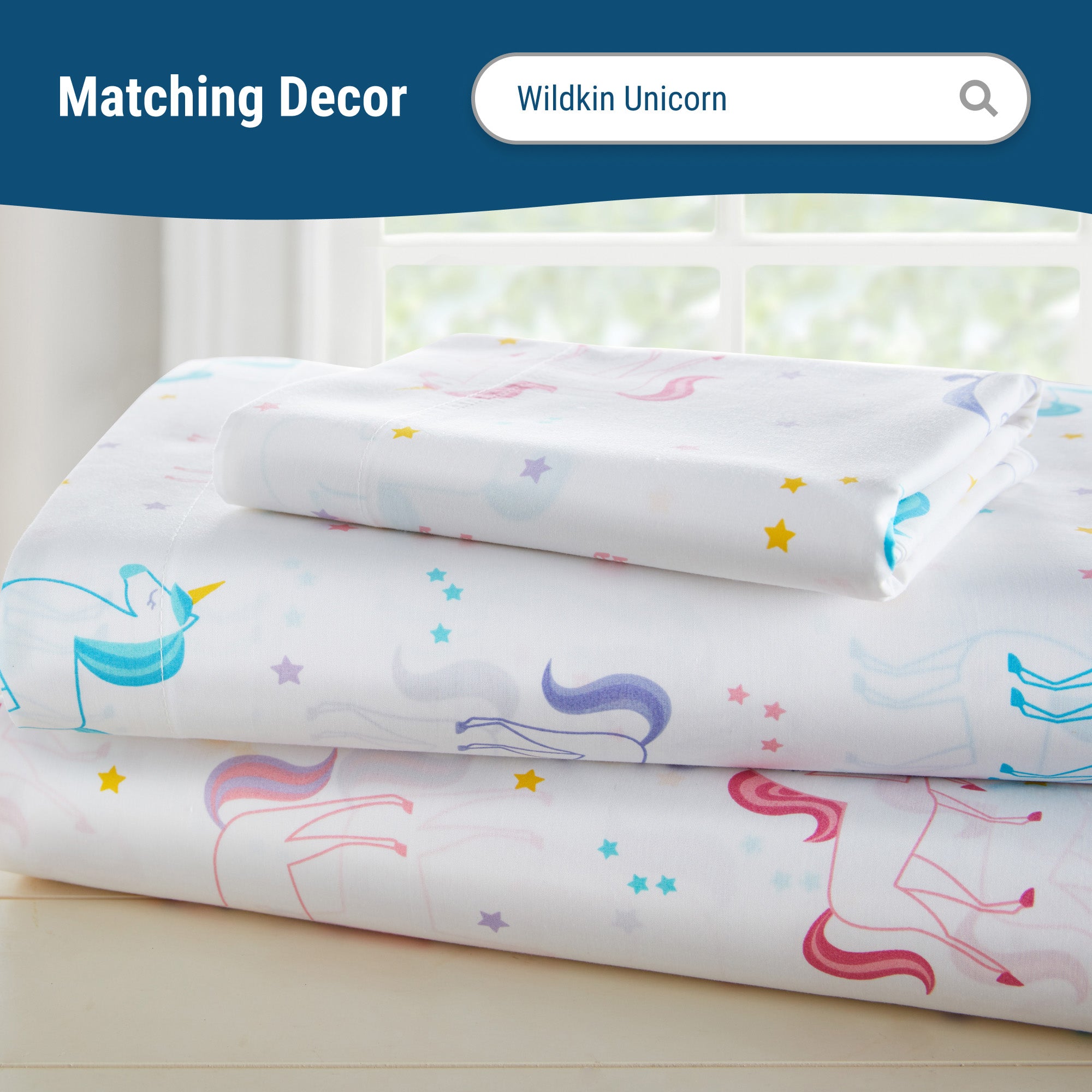 Unicorn 100% Cotton Percale Fitted Crib Sheet