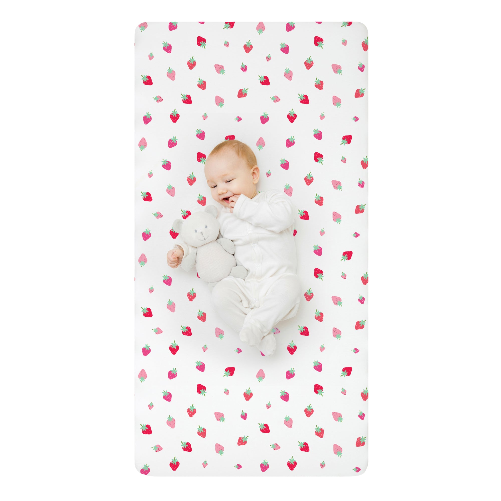 Strawberry Patch 100% Cotton Percale Fitted Crib Sheet