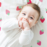Strawberry Patch 100% Cotton Percale Fitted Crib Sheet