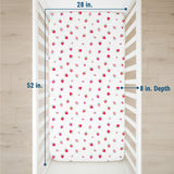 Strawberry Patch 100% Cotton Percale Fitted Crib Sheet