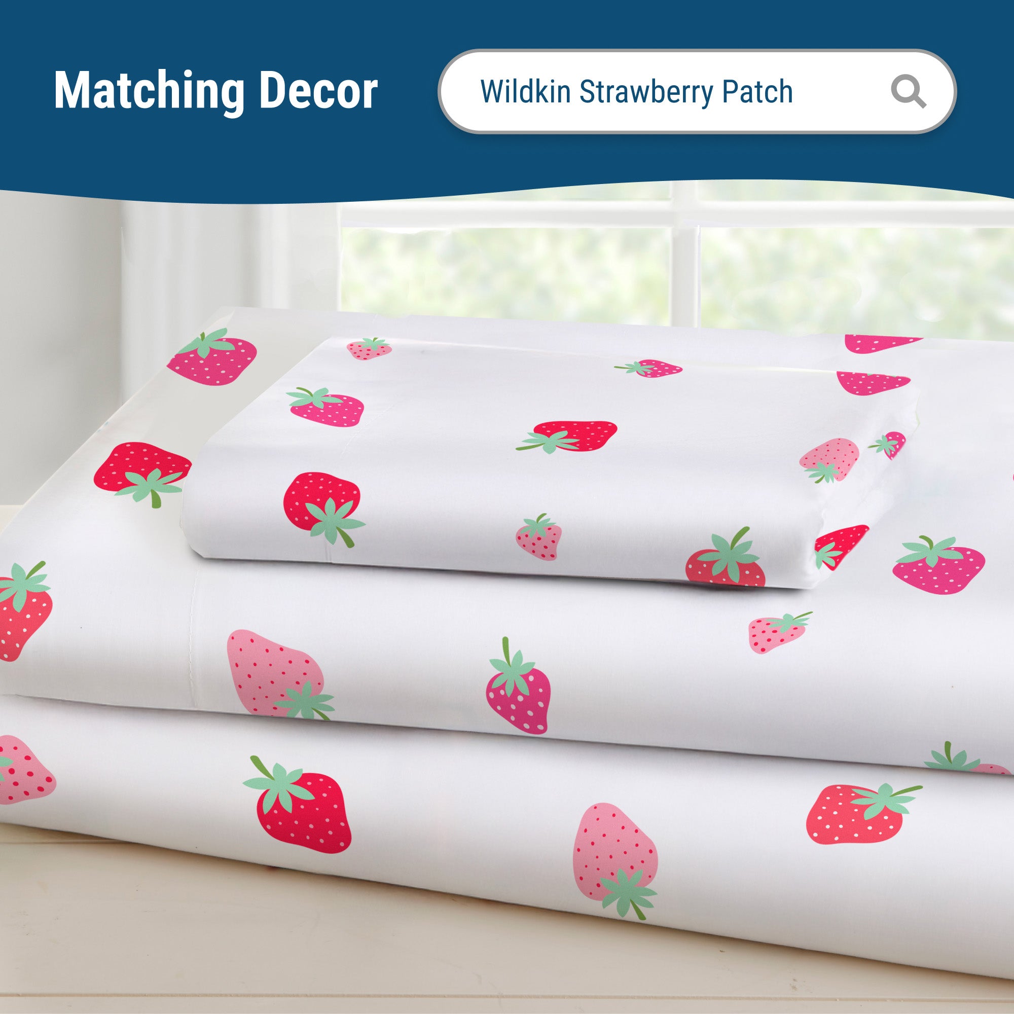 Strawberry Patch 100% Cotton Percale Fitted Crib Sheet