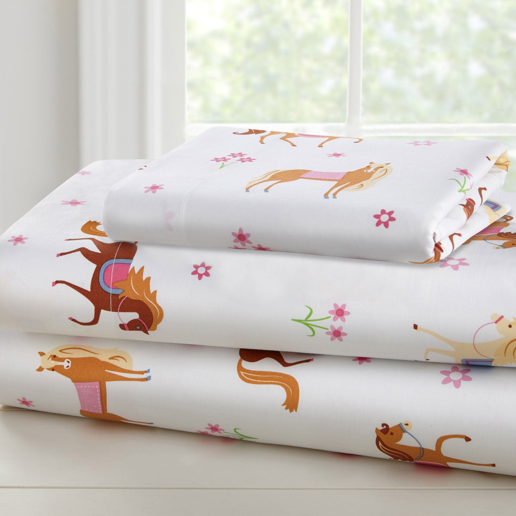 Horses 100% Cotton Percale Sheet Set