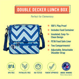 Chevron Blue Two Compartment Lunch Bag