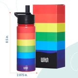 Rainbow Stripe 18 oz Steel Water Bottle