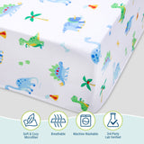 Dinosaur Land Microfiber Fitted Crib Sheet