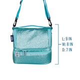 Blue Glitter Two Compartment Lunch Bag