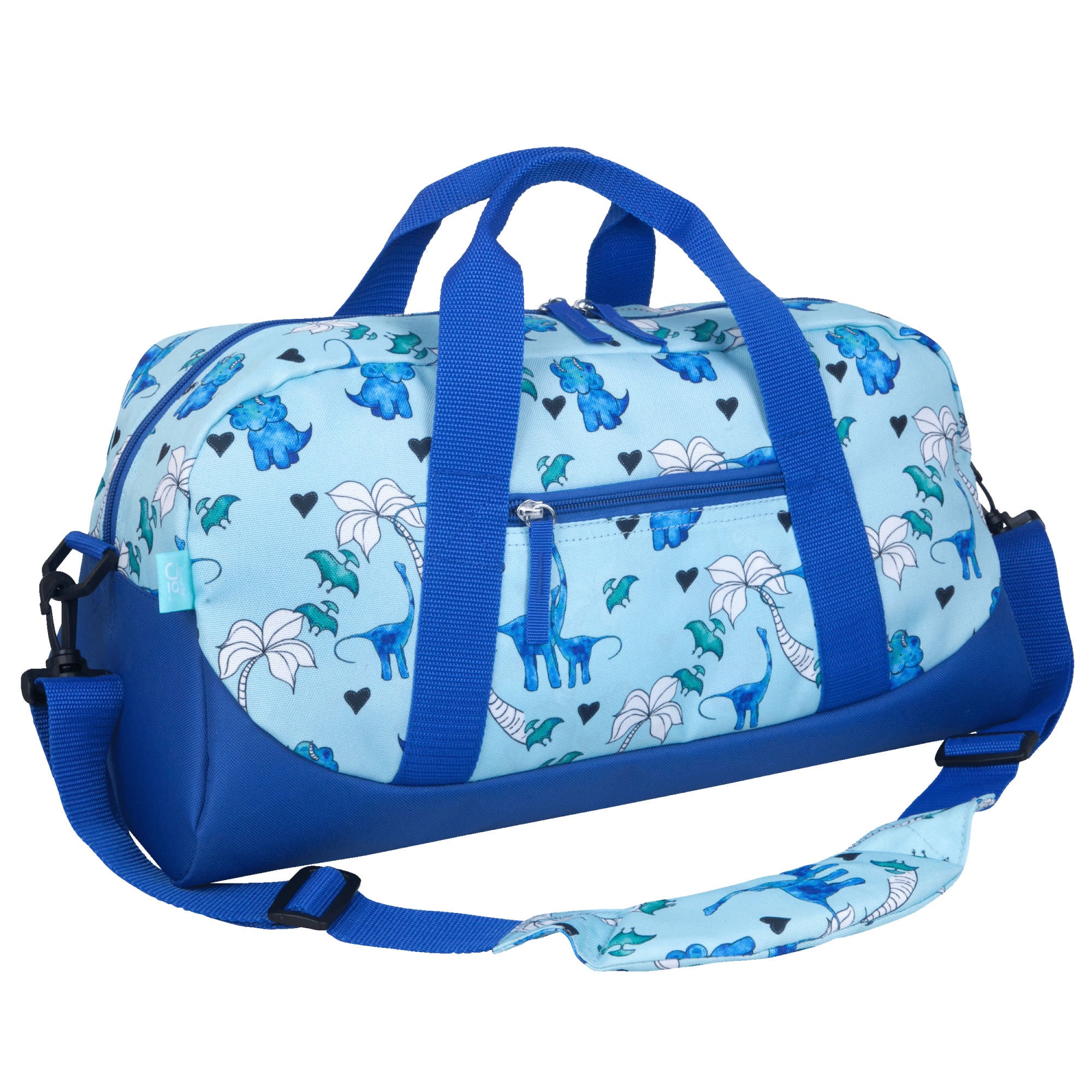 Blue Dino Overnighter Duffel Bag