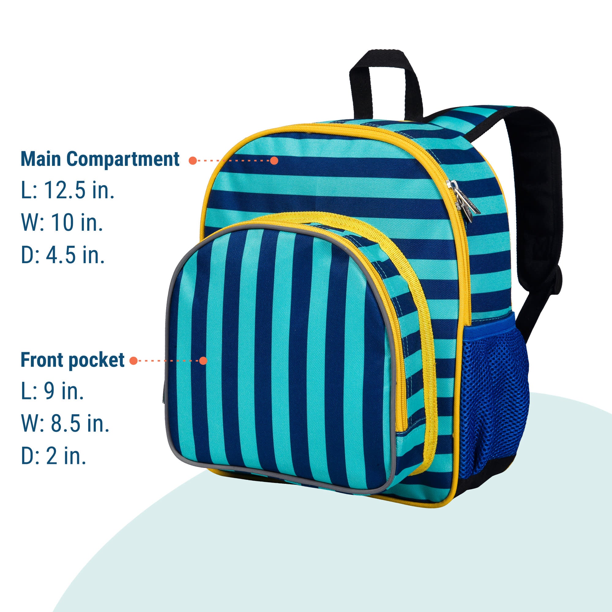 Blue Stripes 12 Inch Backpack