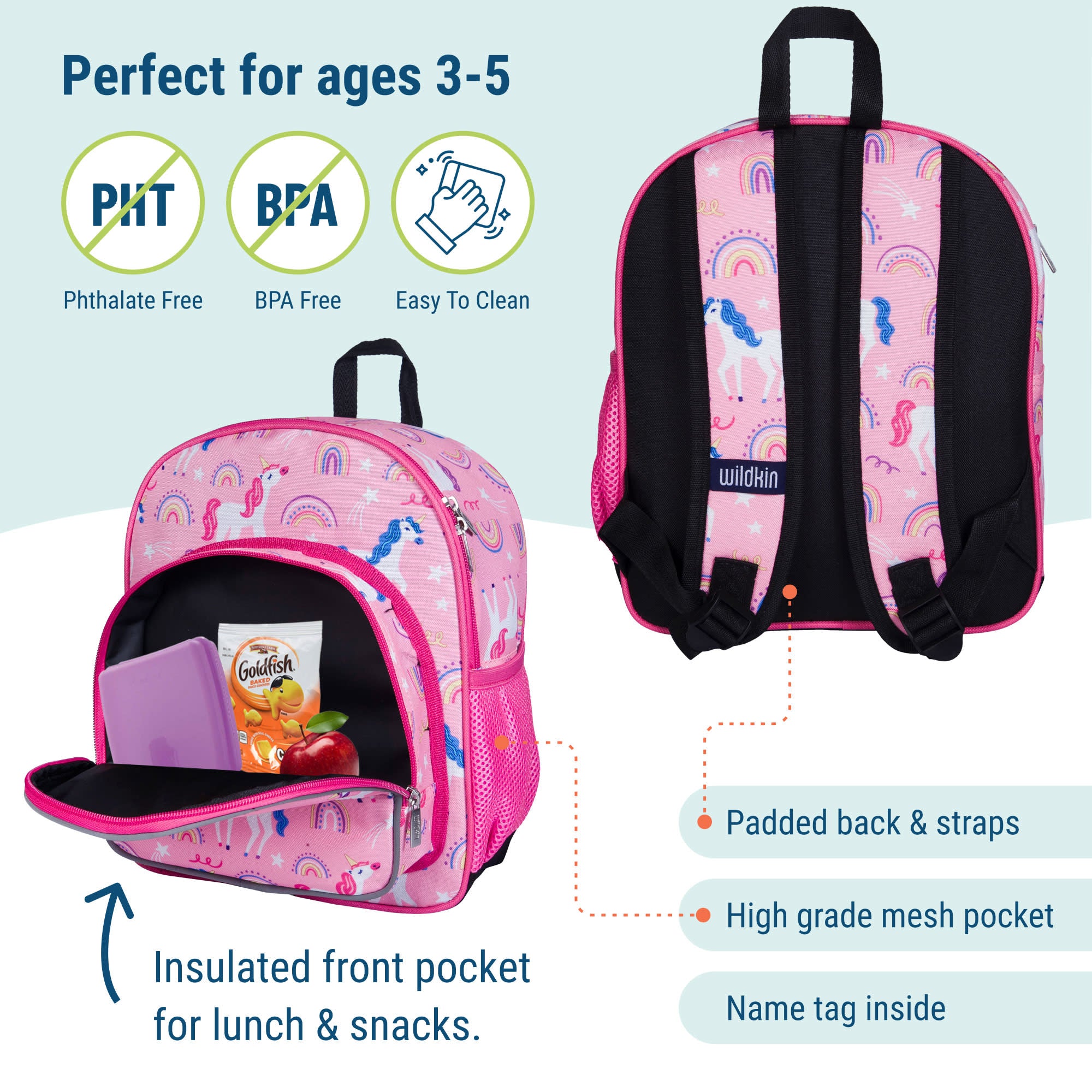 Rainbow Unicorns 12 Inch Backpack