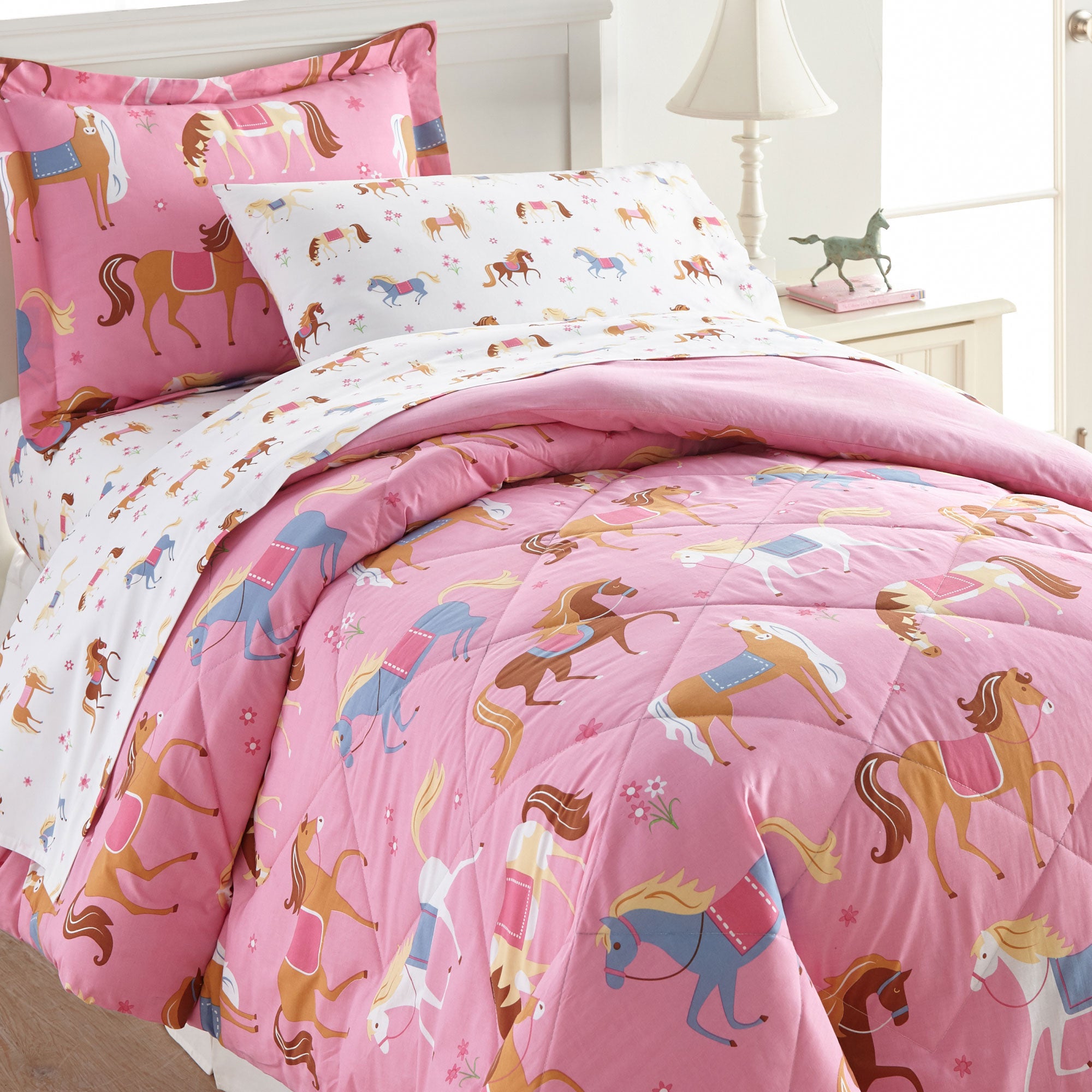 Horses 100% Cotton Percale Sheet Set