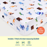Wild Animals Microfiber Fitted Crib Sheet