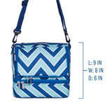 Chevron Blue Two Compartment Lunch Bag