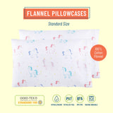 Unicorn 100% Cotton Flannel Pillow Cases - 2 pack