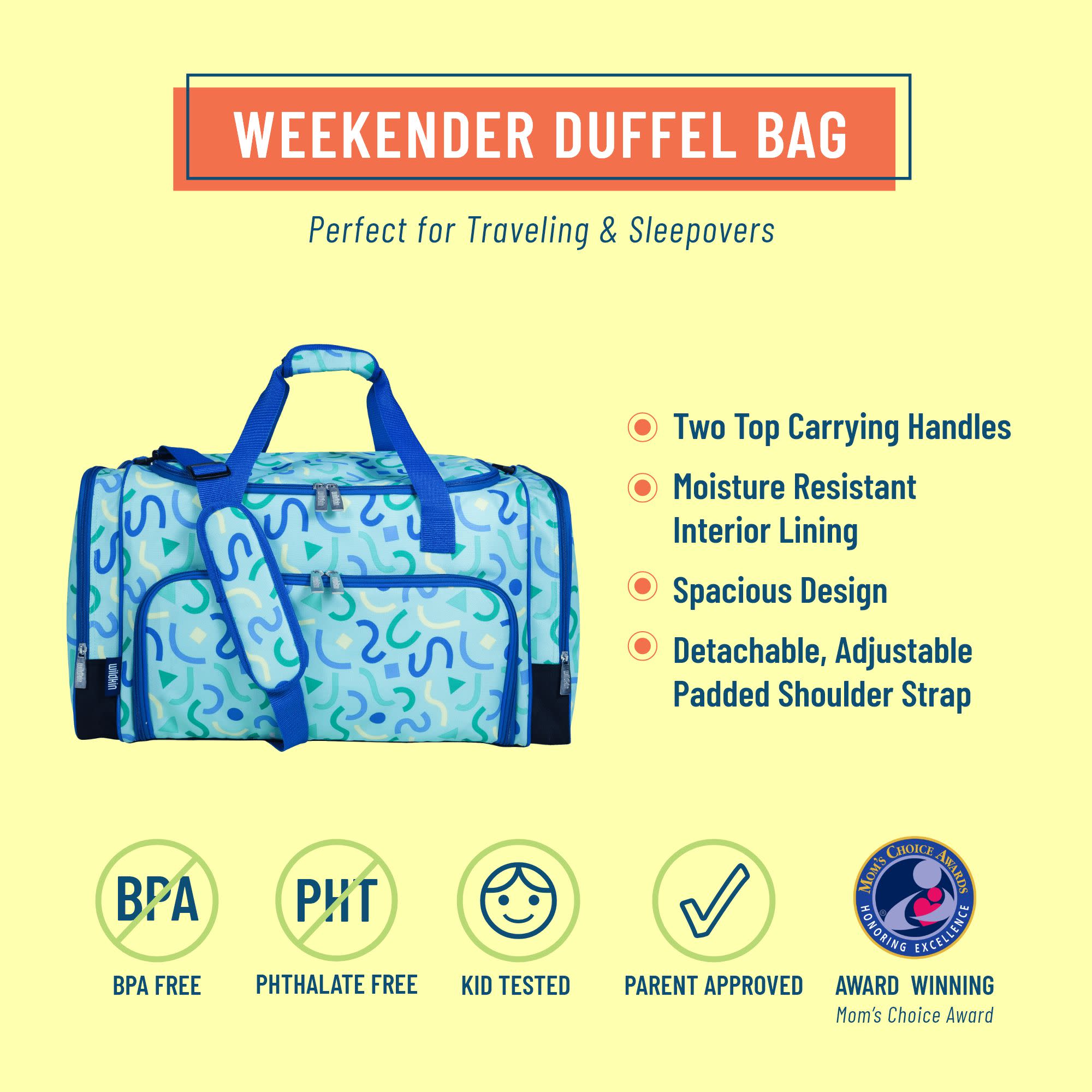 Confetti Blue Weekender Duffel Bag