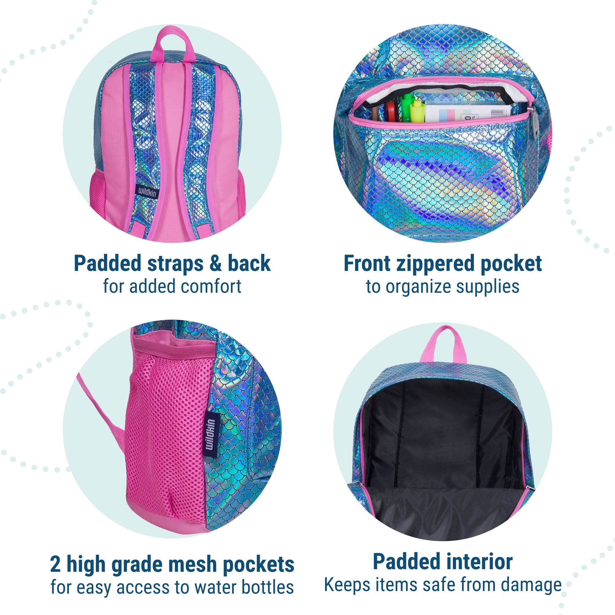 Mermaid Scales 16 Inch Backpack