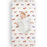 Horses 100% Cotton Fitted Crib Sheet