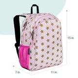 Pink and Gold Stars 15 Inch Backpack