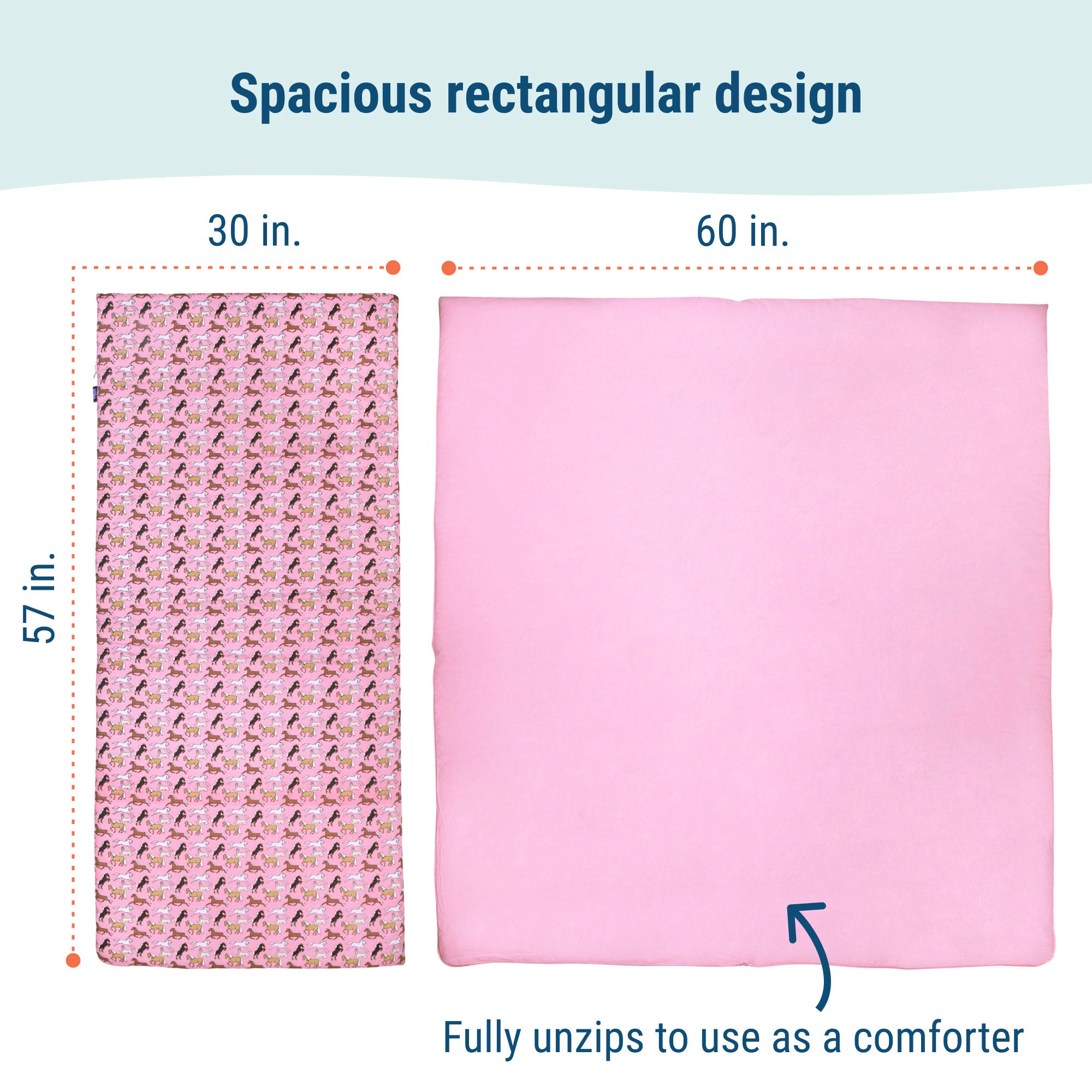 Horses in Pink Original Sleeping Bag