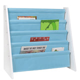 Premium Sling Bookshelf - White w/ Aqua