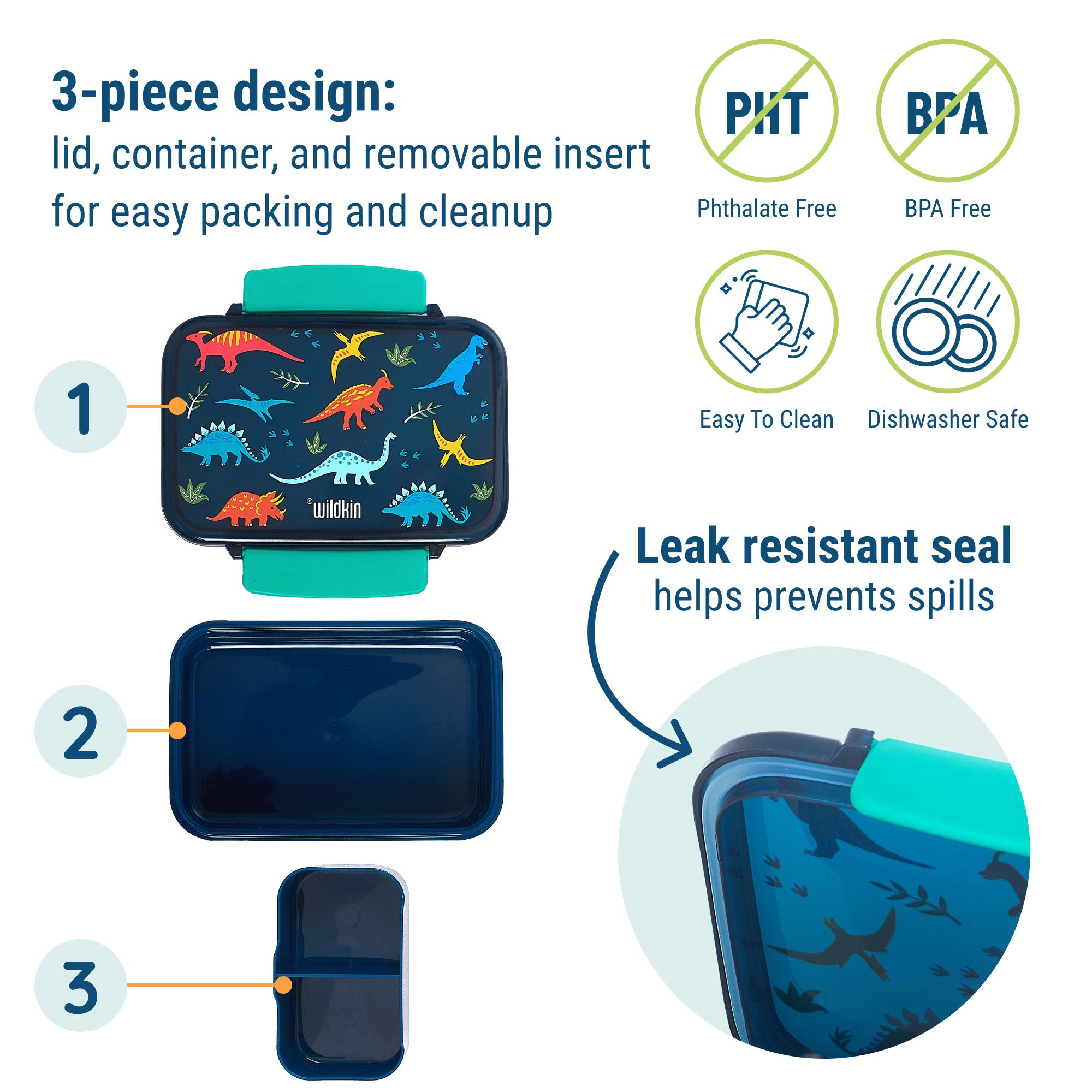 Jurassic Dinosaurs Reusable Food Container Bento Box