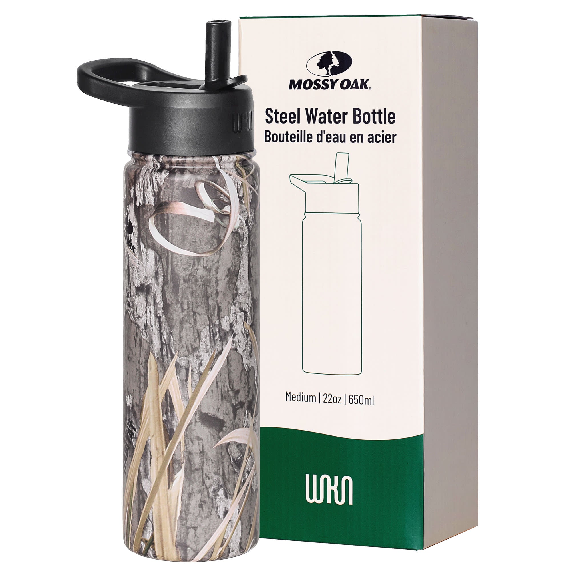 Mossy Oak Shadow Grass Habitat 22 oz Stainless Steel Water Bottle