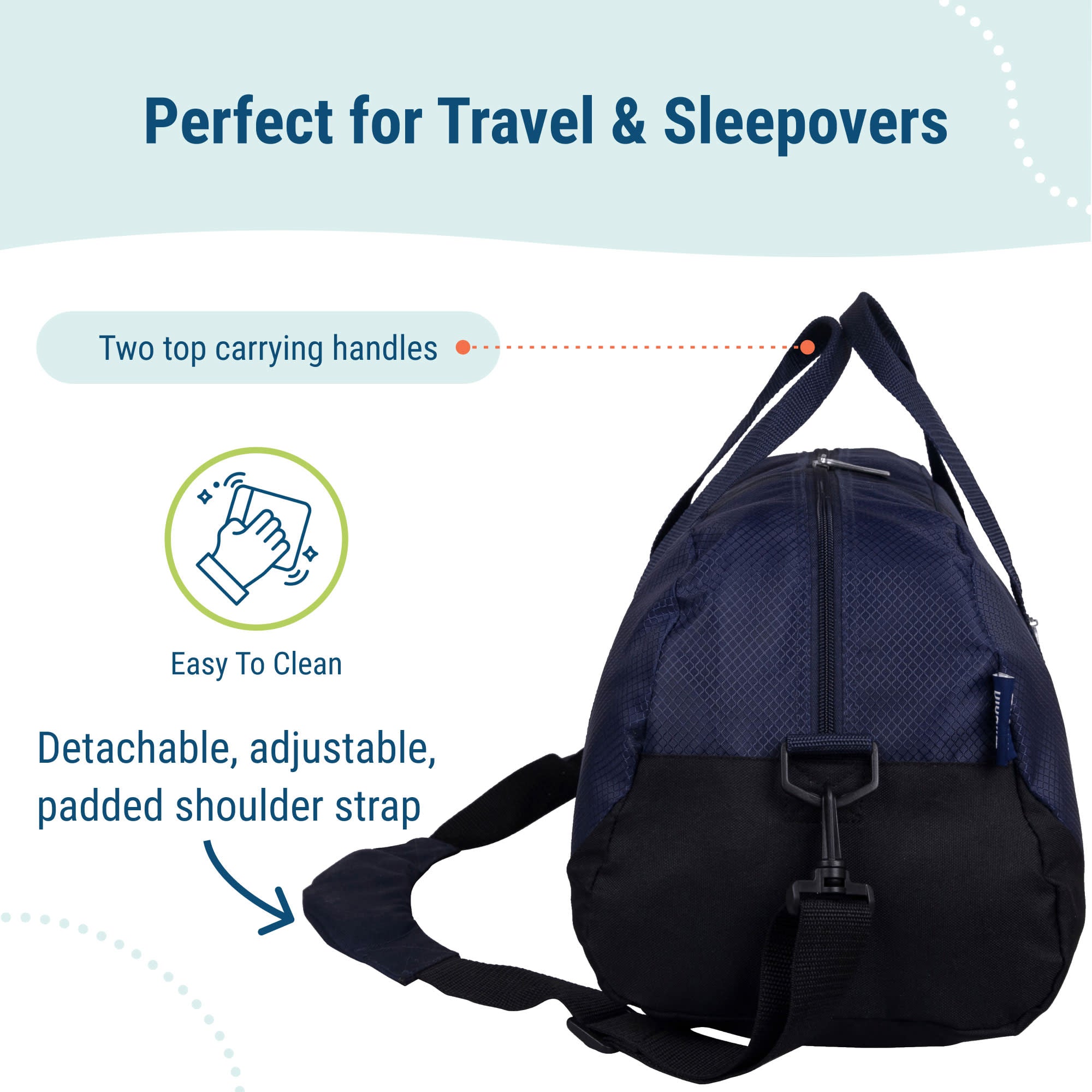 Rip-Stop Blue Overnighter Duffel Bag