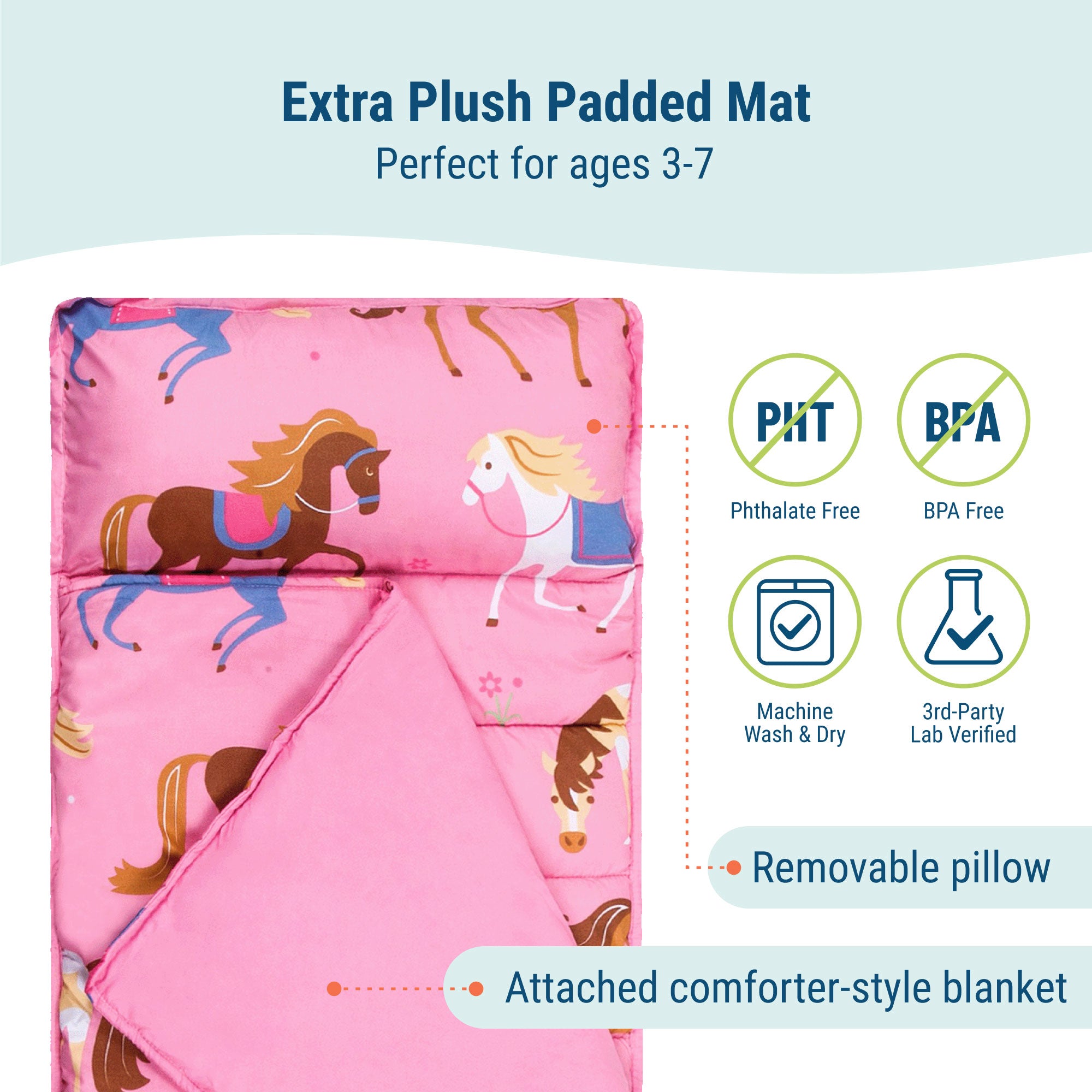 Horses Microfiber Kids Nap Mat