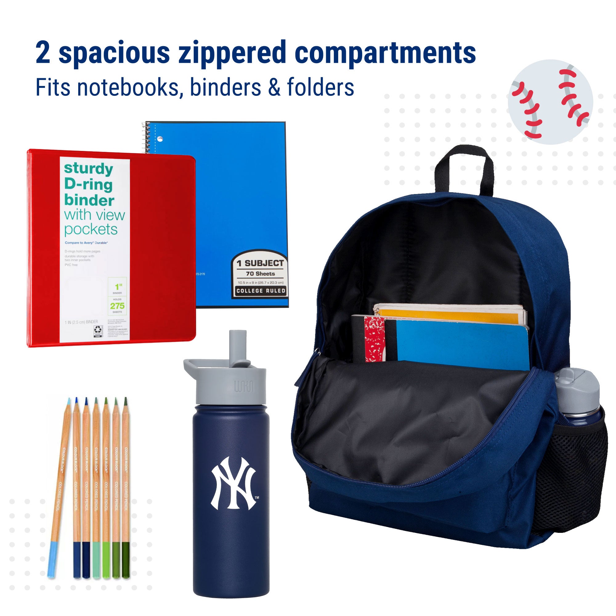 MLB 16 Inch Backpack