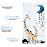 100% Cotton Fitted Crib Sheet - Giraffe and a Calf