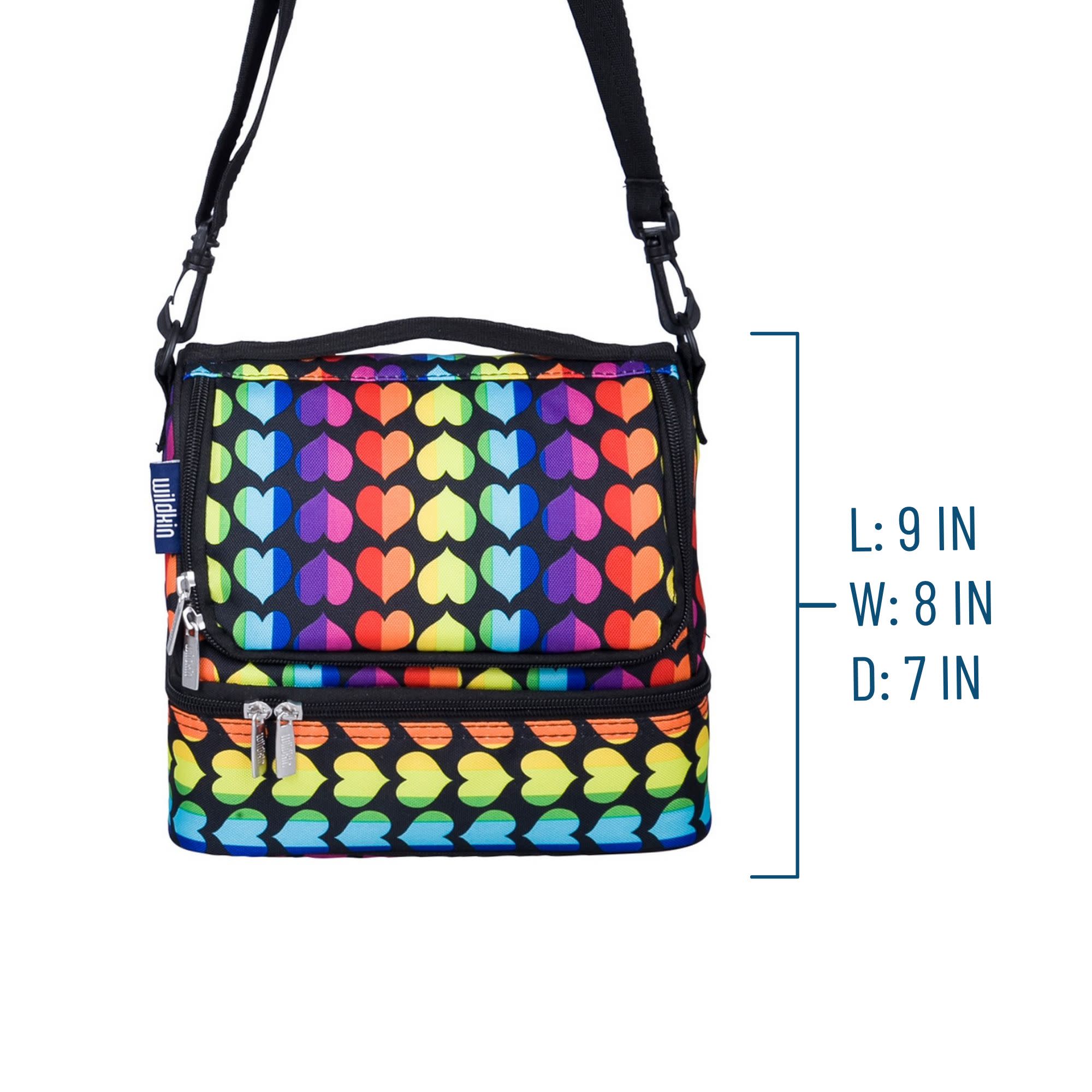 Rainbow Hearts Two Compartment Lunch Bag