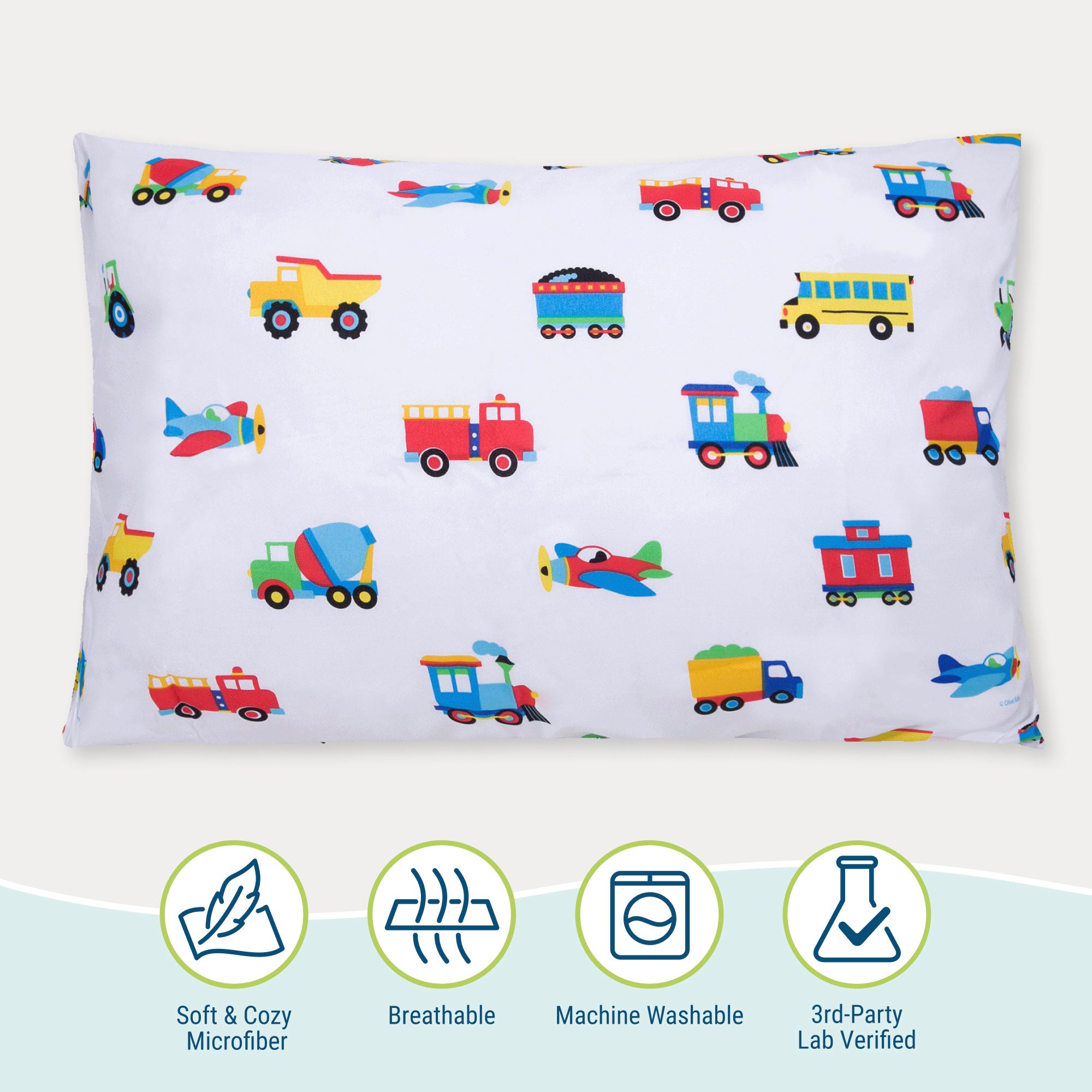 Trains, Planes & Trucks Microfiber Pillowcase - Standard