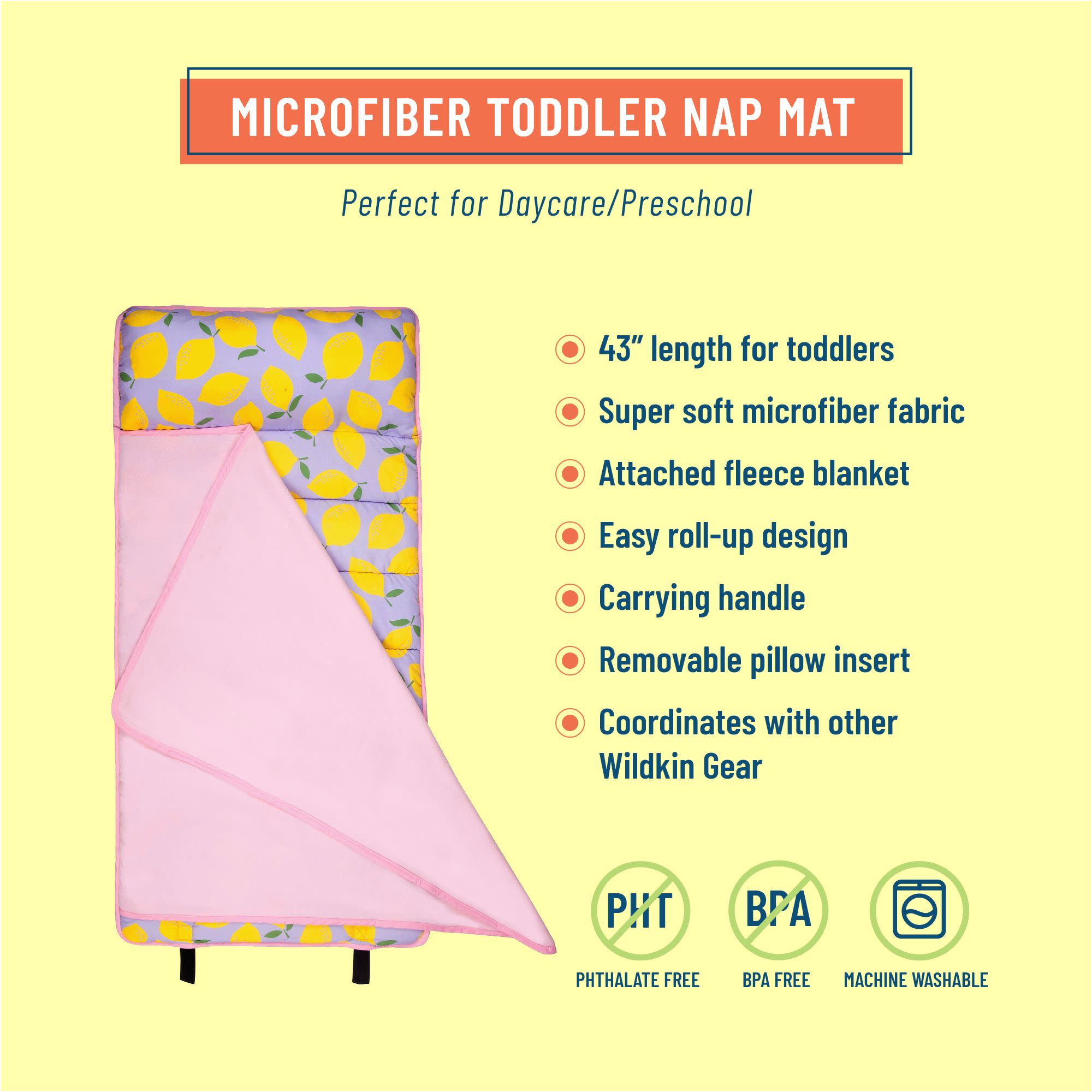 Lilac Lemonade Microfiber Toddler Nap Mat