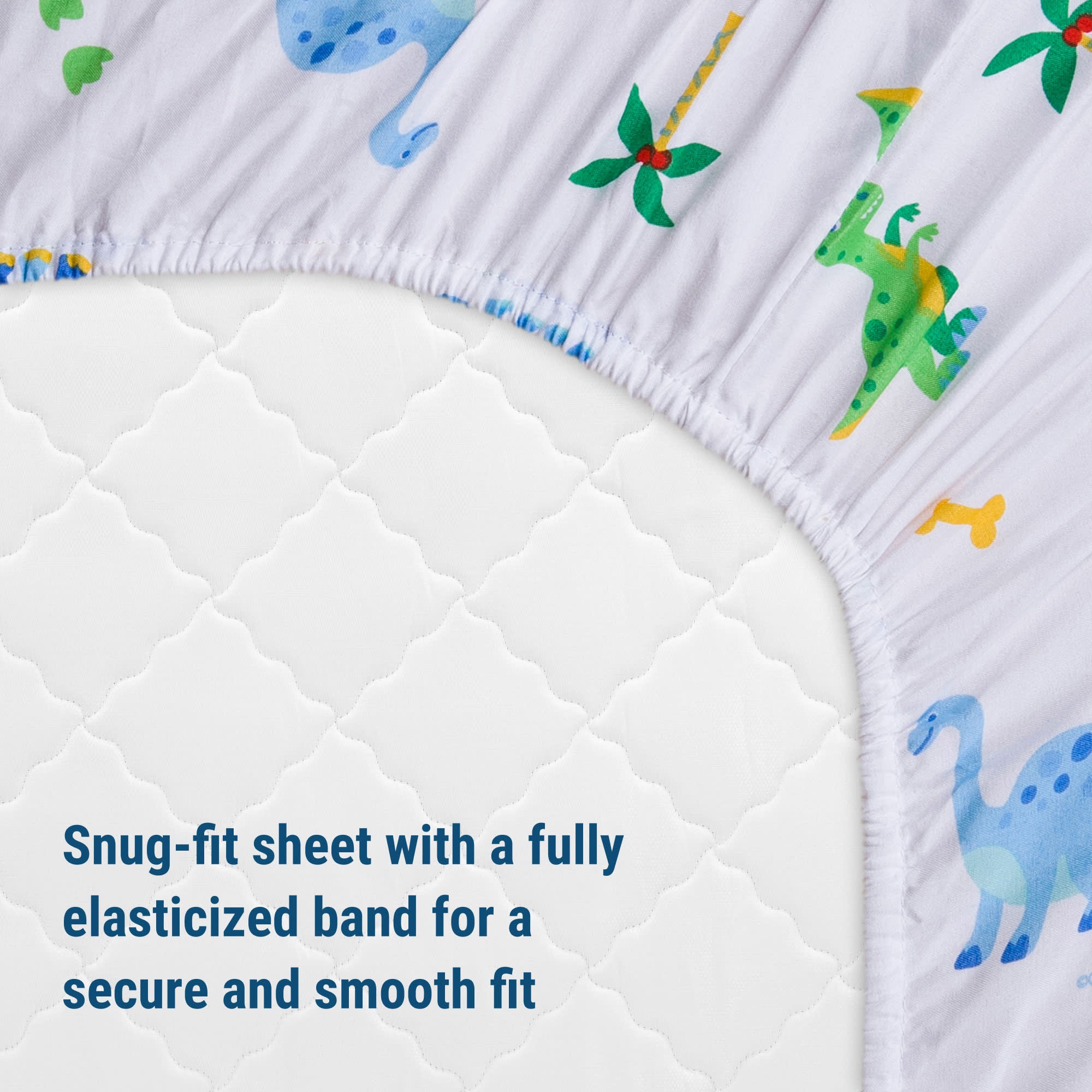 Dinosaur Land Microfiber Fitted Crib Sheet