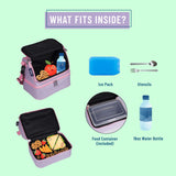 Lilac Two Compartment Lunch Bag