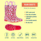Strawberry Patch Rain Boots, size 10