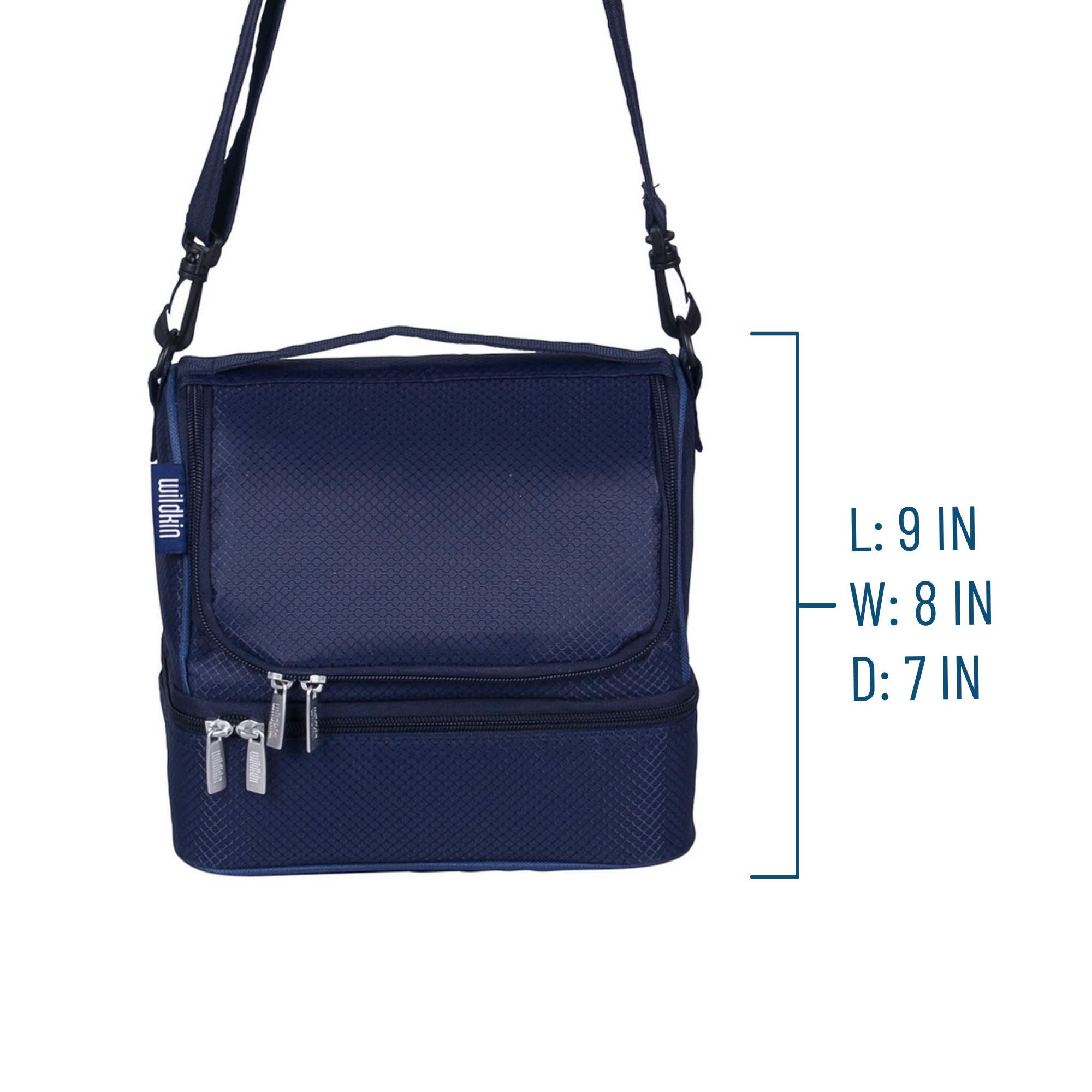 Rip-Stop Blue Two Compartment Lunch Bag