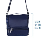 Rip-Stop Blue Two Compartment Lunch Bag