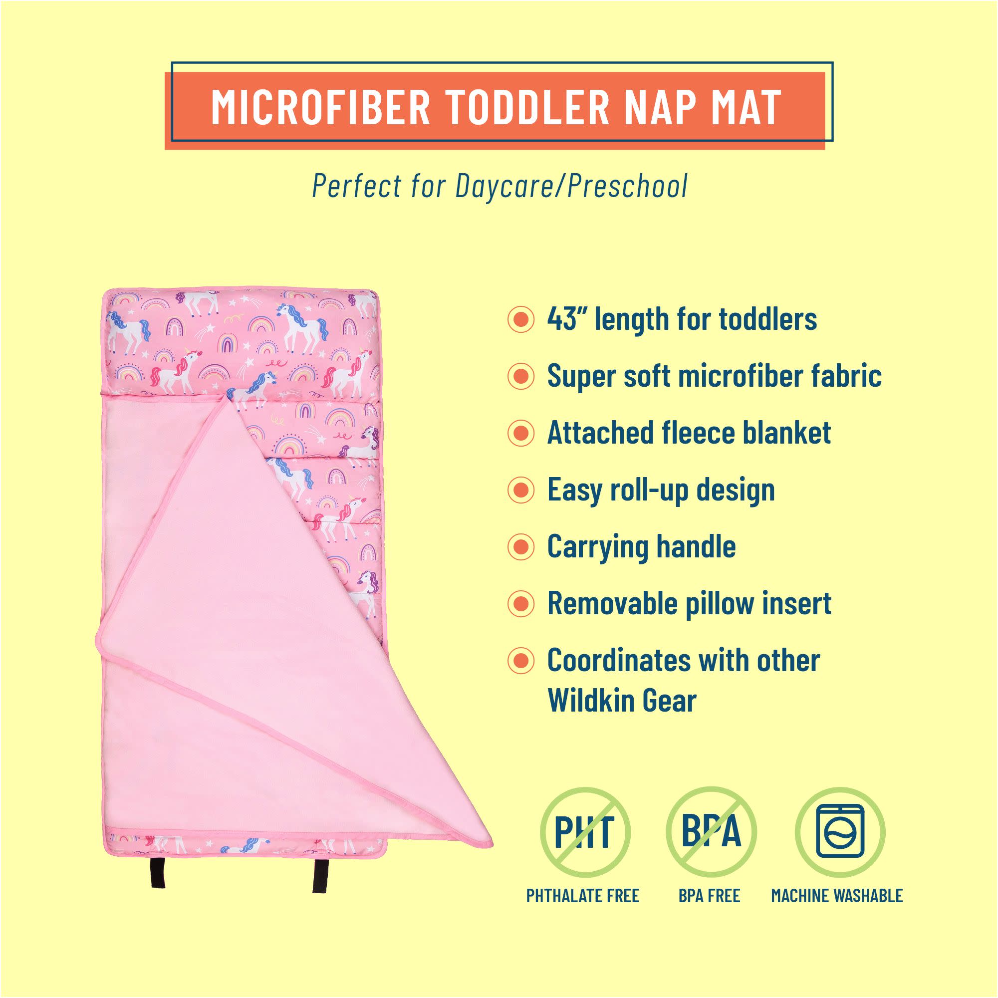 Rainbow Unicorns Microfiber Toddler Nap Mat