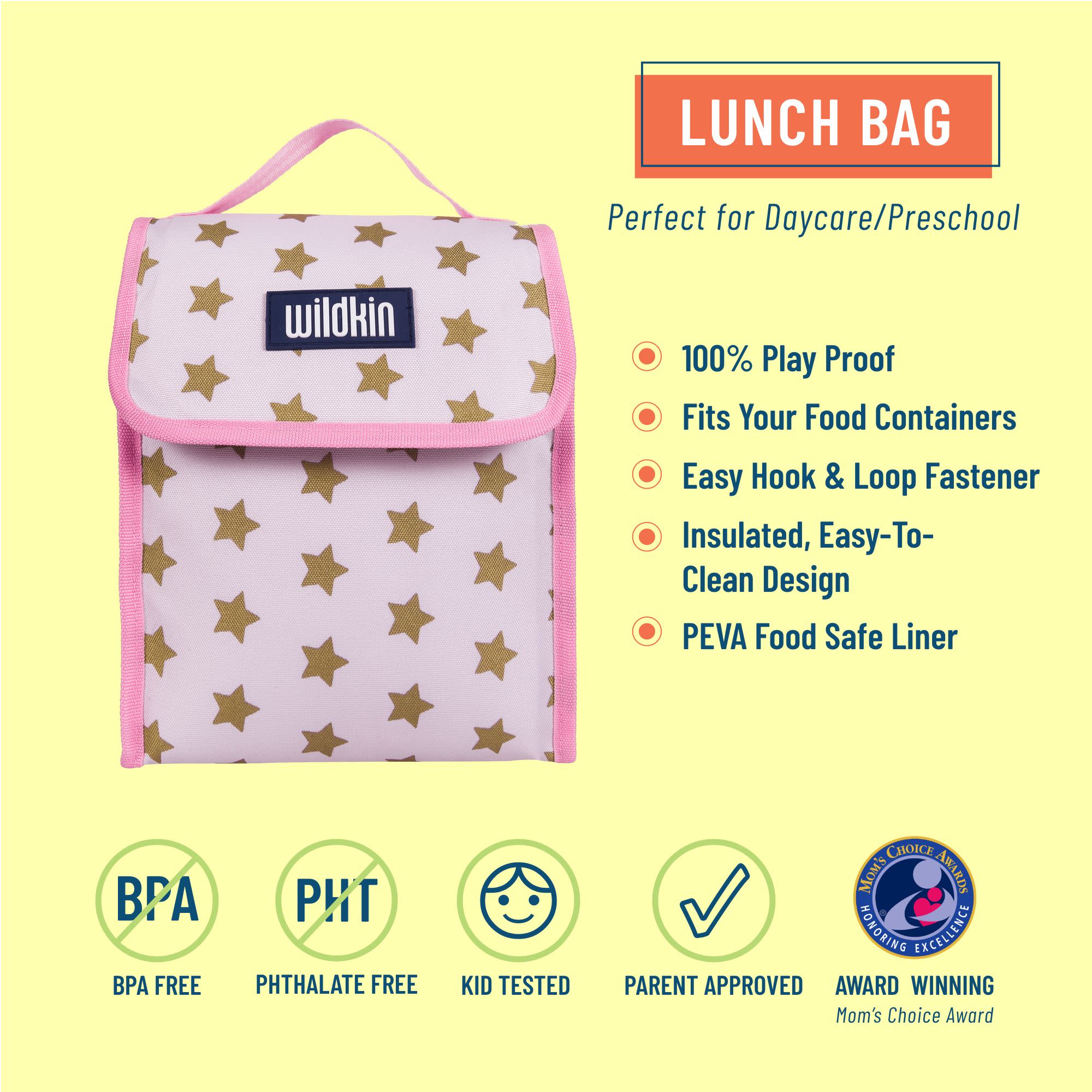 Pink and Gold Stars Lunch Bag