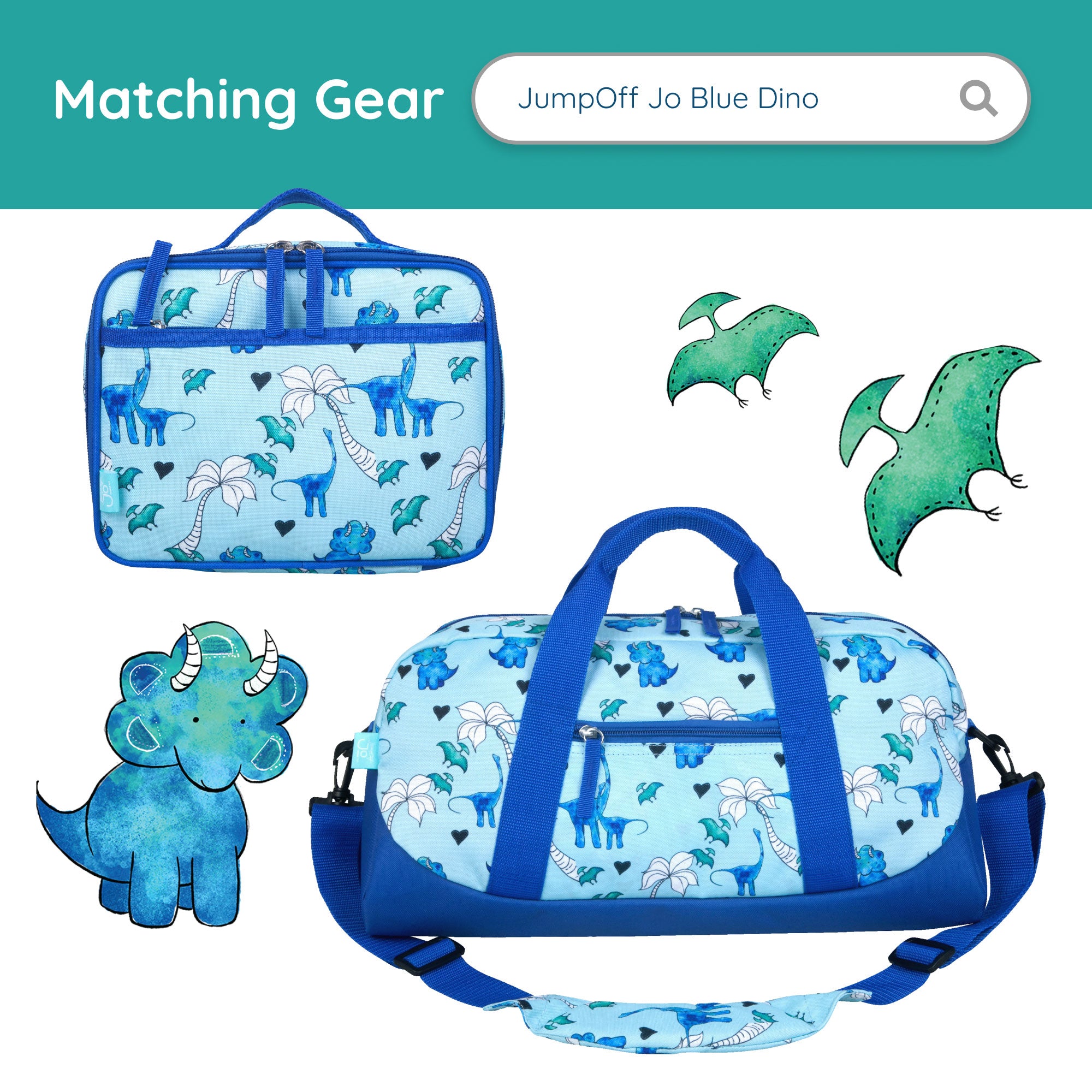 Blue Dino Backpack