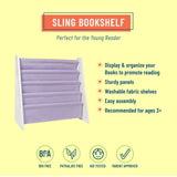 Natural sling bookshelf w/ Blue 2915c