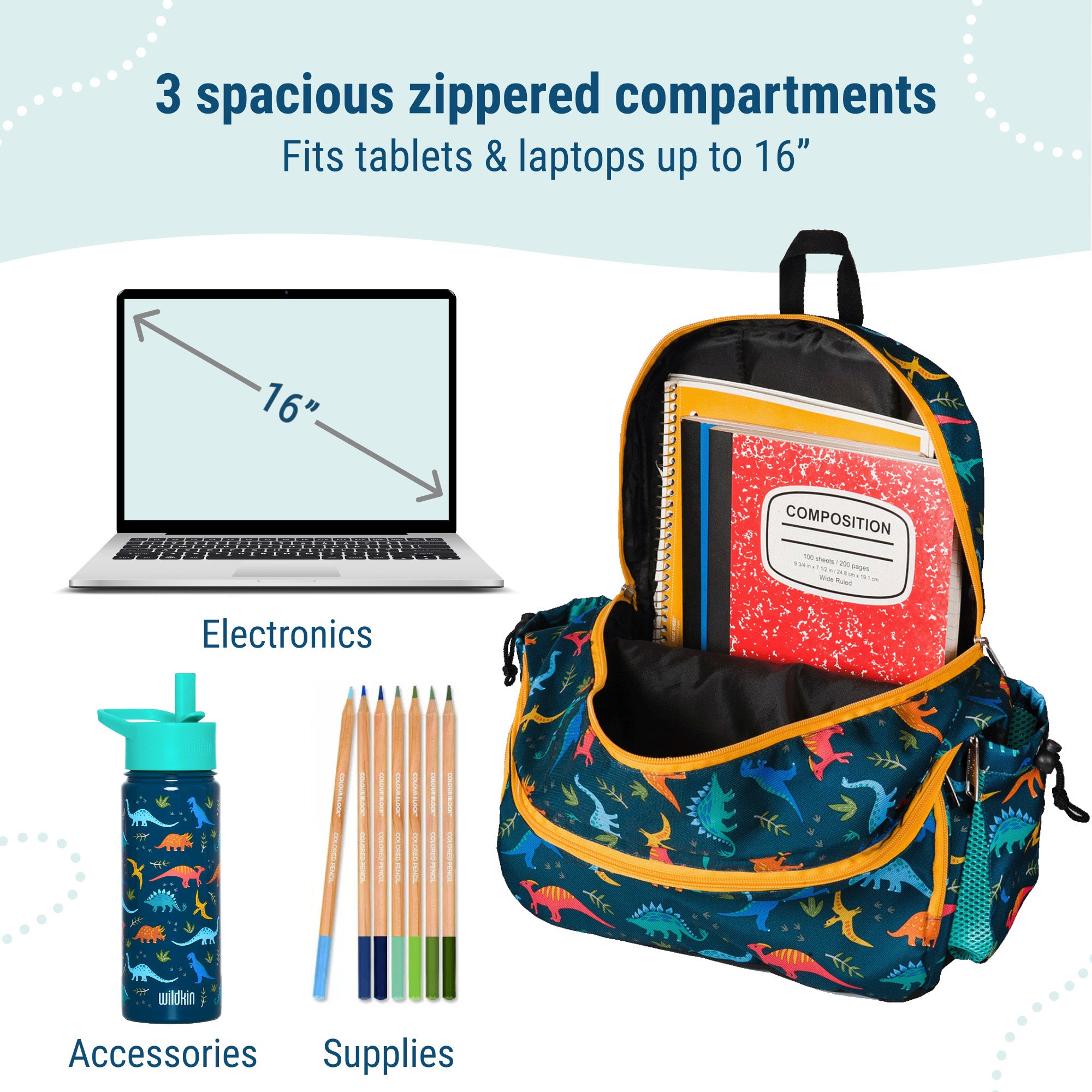 Jurassic Dinosaurs 17 inch Backpack