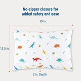 Jurassic Dinosaurs 100% Cotton Hypoallergenic Pillowcase - Toddler