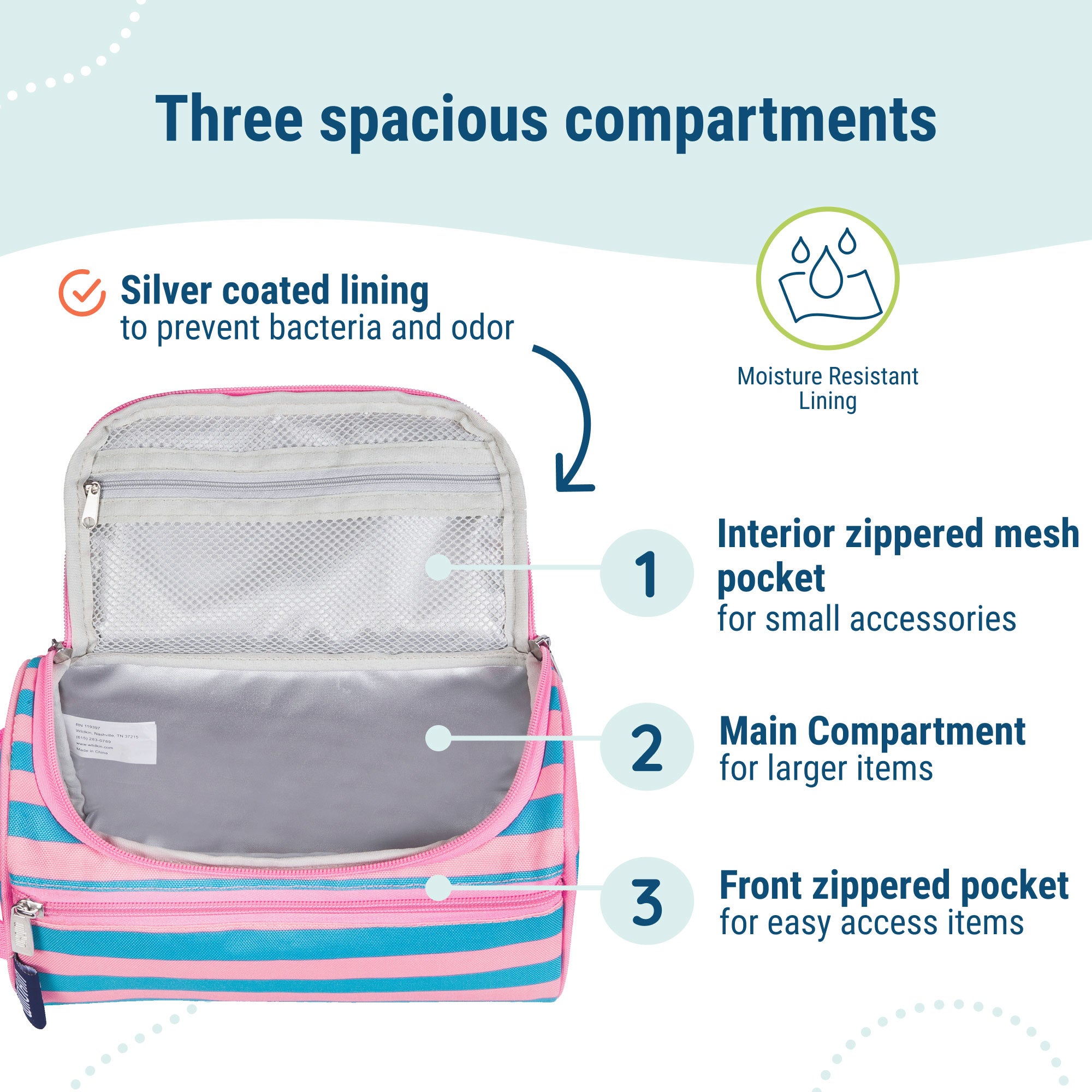 Pink Stripes Toiletry Bag